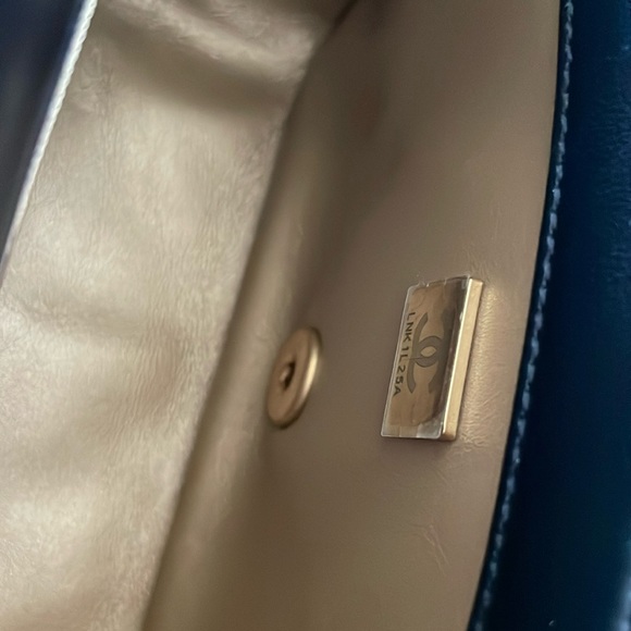 【sold】Chanel Lambskin Quilted CC Pearl Crush Mini Flap square, Black, gold ball - Picture 9 of 14